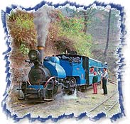 Toy train climbing to Darjeeling India 1985